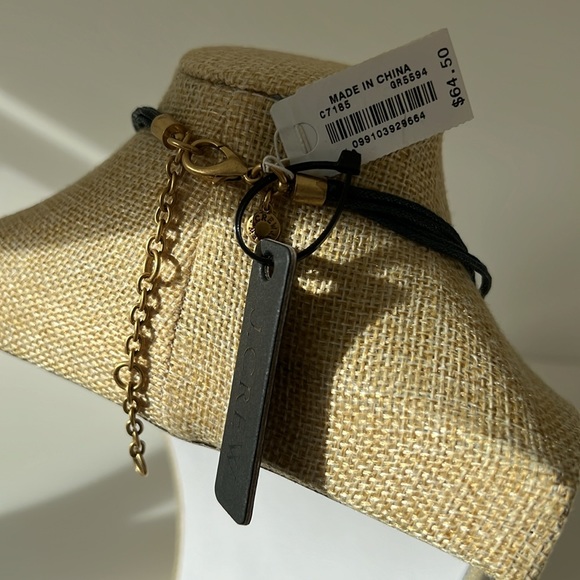 NWT J Crew Statement Green Blue Brass Golden Rhinestone Faux? Leather Necklace - Picture 3 of 8